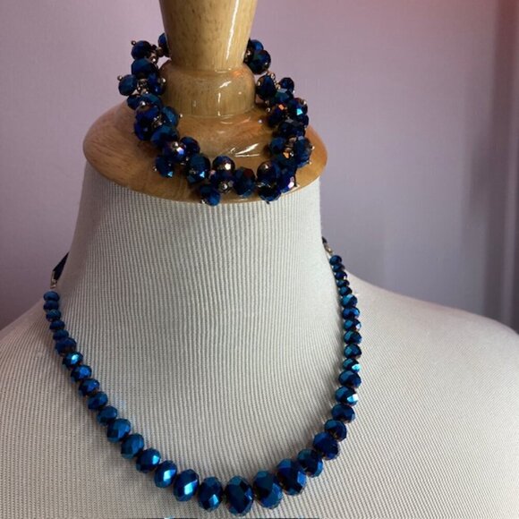 Crystal Bead Necklace and Bracelet Set,EUC - Picture 2 of 7